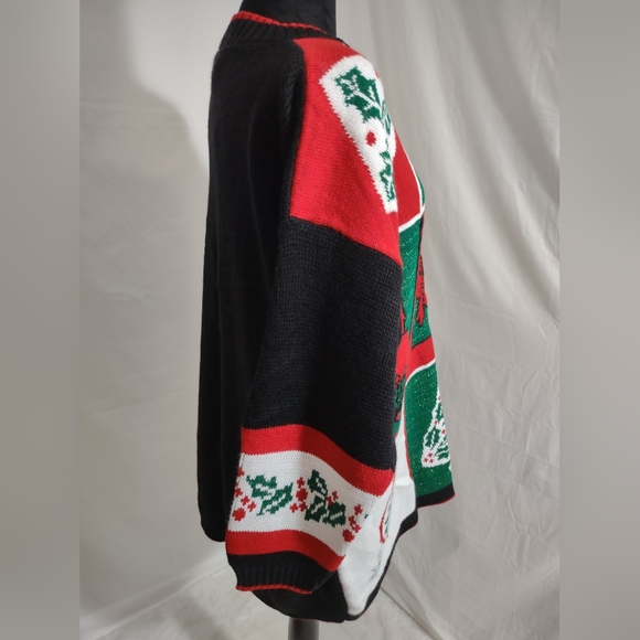 VINTAGE JJ BROWNE NWT Women's Red/Black/White/Green Holiday Sweater Size 2X - Picture 4 of 11